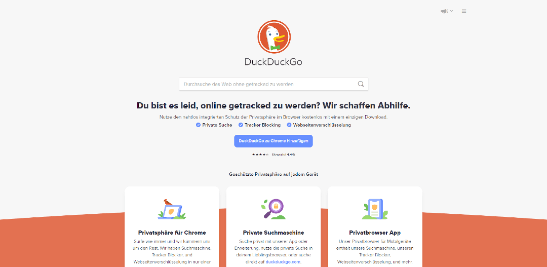 Alternative Suchmaschinen: DuckDuckGo