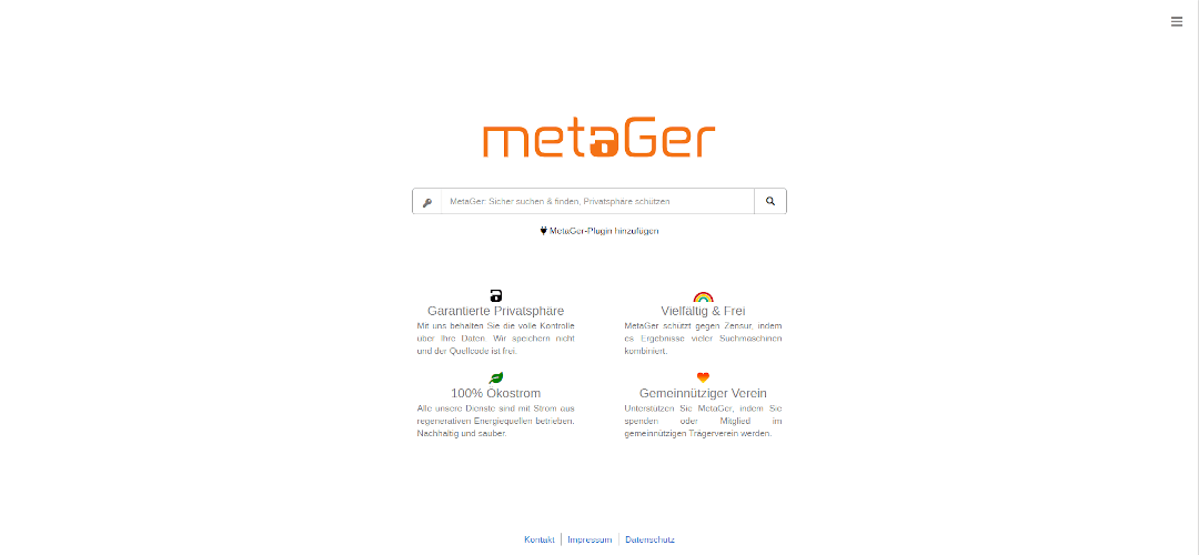 Alternative Suchmaschinen: MetaGer