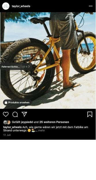 Instagram Shopping: Taylor Wheels Posting